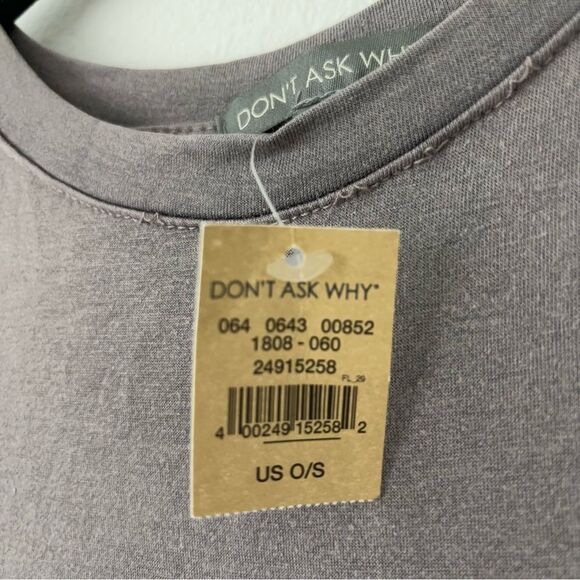 NWT Don't Ask Why Open Back Plum Shirt One Size - Picture 8 of 8